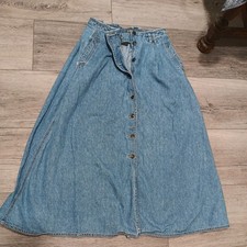Vintage 90s Lizwear Liz Claiborne Denim Maxi Skirt Sz petite Grunge Boho Y2K