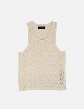 Amiri Boyfriend Crochet Tank Top- Ivory