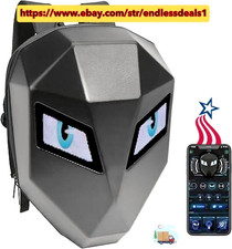 Mochila con Luz LED Ojos Móviles, Genial Mochila para Motocicleta Carcasa Rígida