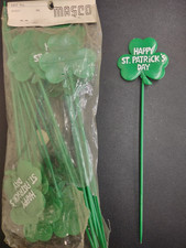 Green St. Patrick's Day Floral Picks, 9 Inches, Bag of 12 Saint Patrick Shamrock