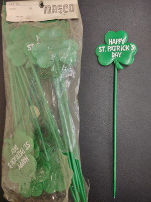 Green St. Patrick's Day Floral Picks, 9 Inches, Bag of 12 Saint Patrick Shamrock
