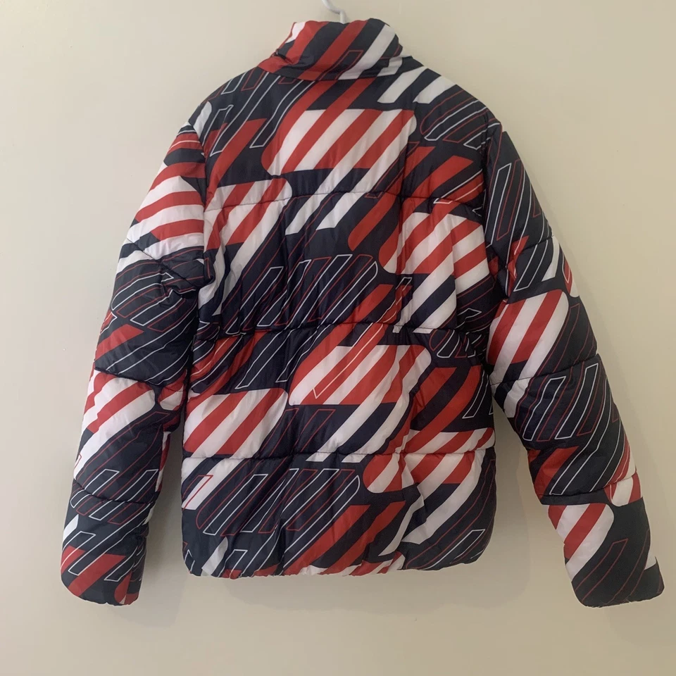 Superdry Sportstyle puffer jacket Red/black Stripes Men’s Medium - Image 3 of 4