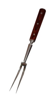 Sunrise Kitchen Supply Forged Full Tang Carving Fork with Wood 14'', Brown
