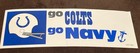 Two NFL Go  COLTS Go Navy 1970's Team Logo Bumper Sticker /1 Colts Team Sticker — photo 3