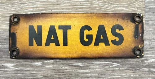Vintage Natural Gas Nat Gas Porcelain Sign