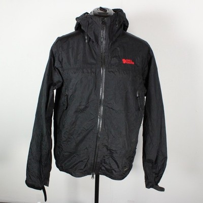 Fjallraven Hydratic Waterproof Jacket Mens S Black Hood Taped Seams Lightweight