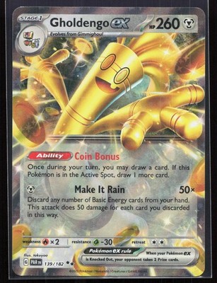 Gholdengo ex 139/182 Double Rare Paradox Rift Pokemon Holo 2-3-7