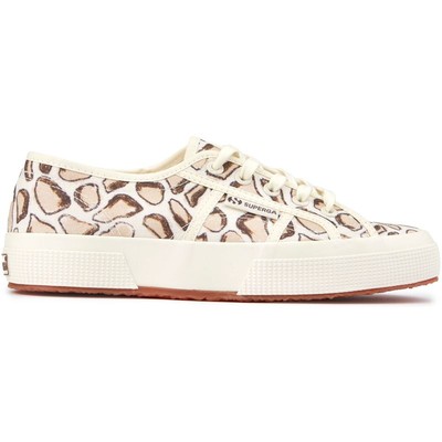 Superga Womens 2750 Giraffa Print Court Trainers Natural UK