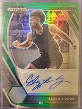 Elyjah Goss 🏀🏀 2021 Panini Prizm Draft Picks Green Auto RC
