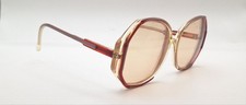 Vintage Henri de Paris 862 Gray Burgundy Translucent Oval Sunglasses FRAMES ONLY