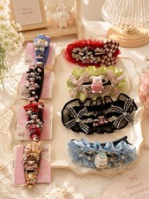 2 Cute Decorative Bow Hair Clip Barrette Lot