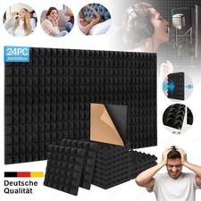 24x Raum Akustik Schall Schaumstoff Dämmung Schallschutz Matten Selbstklebend XL