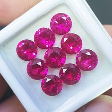 Natural Red Ruby 6 MM 9Pcs Round Shape Certified Loose Gemstone Lots
