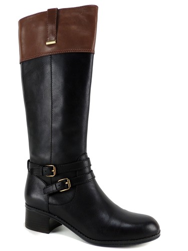 Bandolino Mujer Carlotta Alto Botas De Montar Marrón Oscuro/Coñac Cuero 6.5  M | eBay