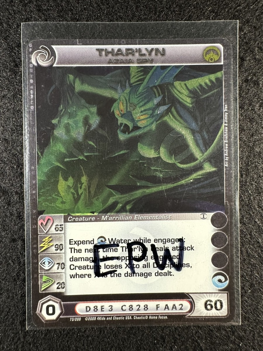 Chaotic TCG 3 Max EPW Thar'lyn Azaia Spy 73/200 AU 1st Ed Foil