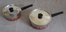 2 x Vintage Retro 1970s Saucepan Seventies 70s 18 20cm Kitchenalia TV Film Prop