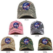 NASA Insignia Logo Patch Camouflage Soft Crown Cotton Baseball Cap - FREE SHIP