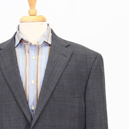 Hart Schaffner Marx 43L Gray Sport Coat Blazer Jacket Check 2B Wool - Picture 5 of 11