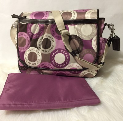 purple coach diaper bag