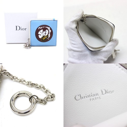 UNUSED DIOR DIORISSIMO Leather Coin Case with Key Ring - Picture 10 of 10