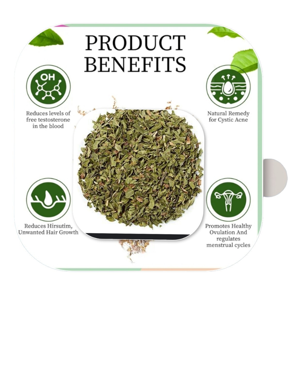 Organic Spearmint Loose Leaves For Pcos , Acne, Hormonal Imbalances 