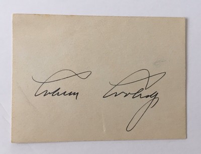 Calvin Coolidge Signed Autographed 2 5 X 3 5 Card Full Jsa Letter President Ebay