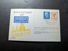 1932 Germany LZ 127 Graf Zeppelin Postcard Cover to England Stanley Gibbons