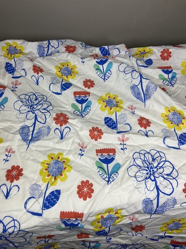 1 Sábana Compañía Niños Contemporánea Floral Completamente Ajustada Algodón Azul Rojo Amarillo - Imagen 3 de 9