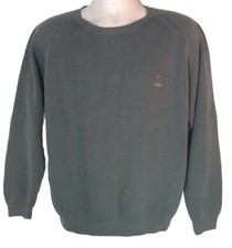 Izod Men Ribbed Tight Knit Olive Green Longsleeve Sweater Size Large