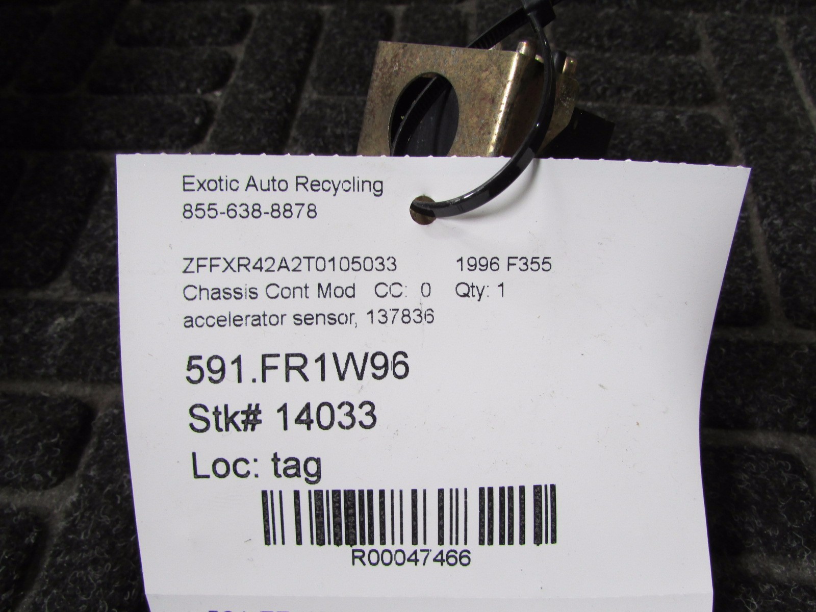 Ferrari 355 Accelerator Sensor, Used P/N 137836
