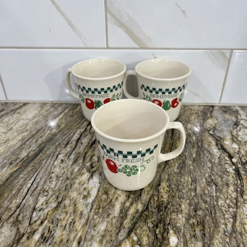 Corelle Farm Fresh Home Made Mugs Cups Set of 3 Excellent U S A