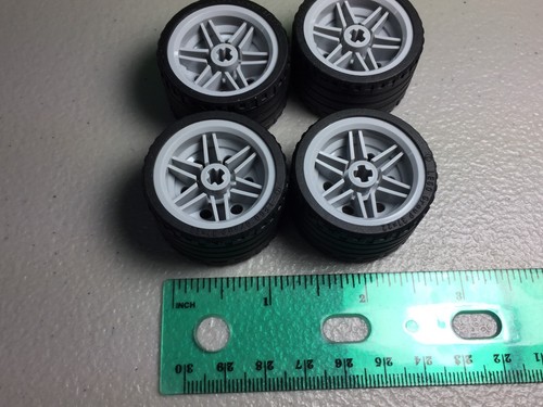 NEW LEGO LBG Wheels 30.4 x 20mm Wheel - 37mm x 22mm Black Tires (x4) 56145/55978 - Picture 8 of 8