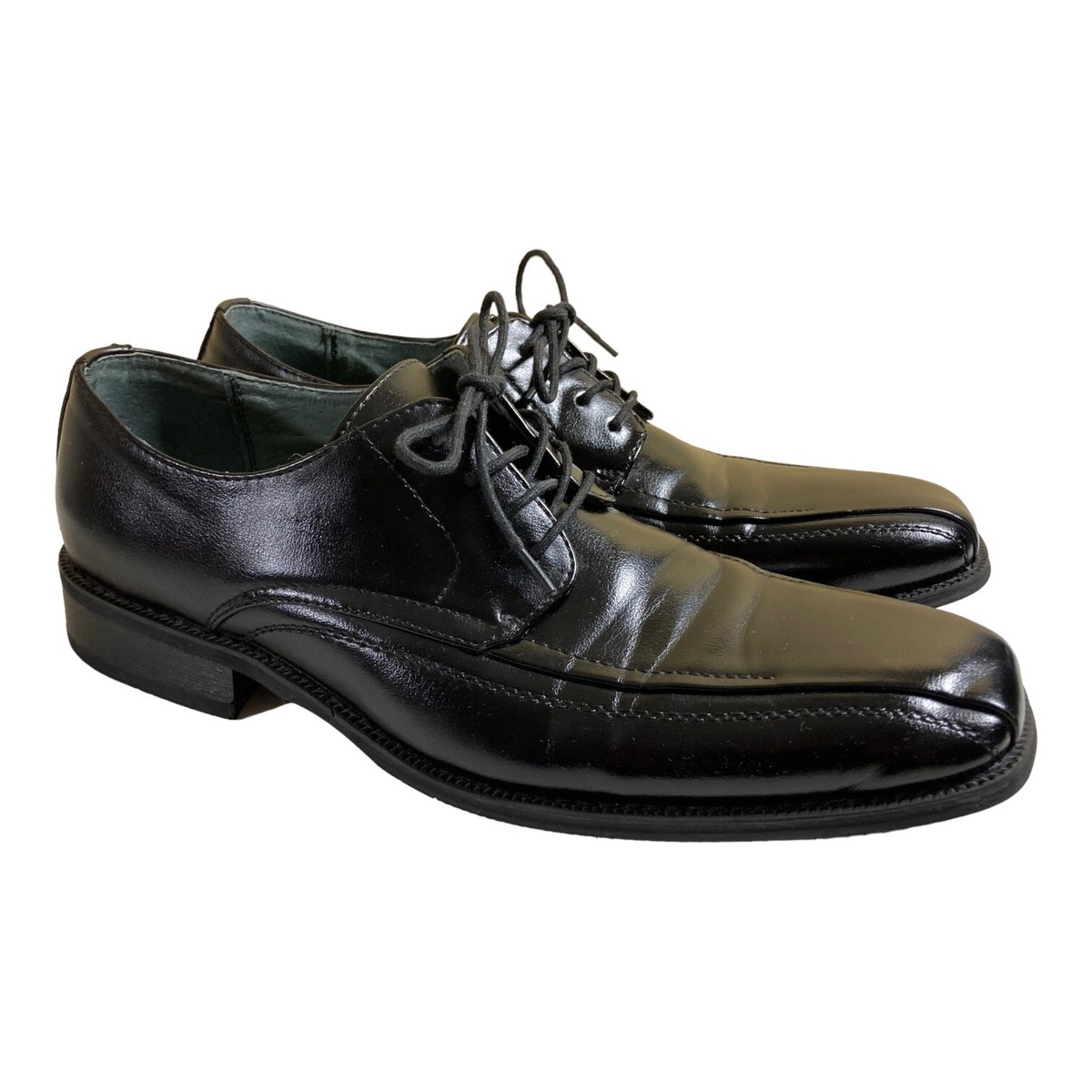 JF J Ferrar Men 11M Black Derby Lace Up Bicycle Toe Dress  display picture 2