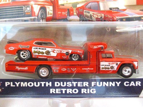 HOT WHEELS TEAM TRANSPORT - MONGOOSE PLYMOUTH DUSTER FUNNY CAR - REAL RIDERS