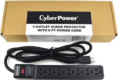CyberPower 7-outlet Surge Protector with 6 FT Power Cord