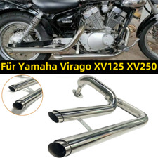 2x Linea Tubo Scarico Con Silenziatore Acciaio per Yamaha Virago XV125 XV250 IT