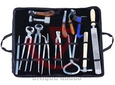 Heavy Duty Professional Horse Care Farrier Tool Kit Hoof Clincher Nipper 13 pcs