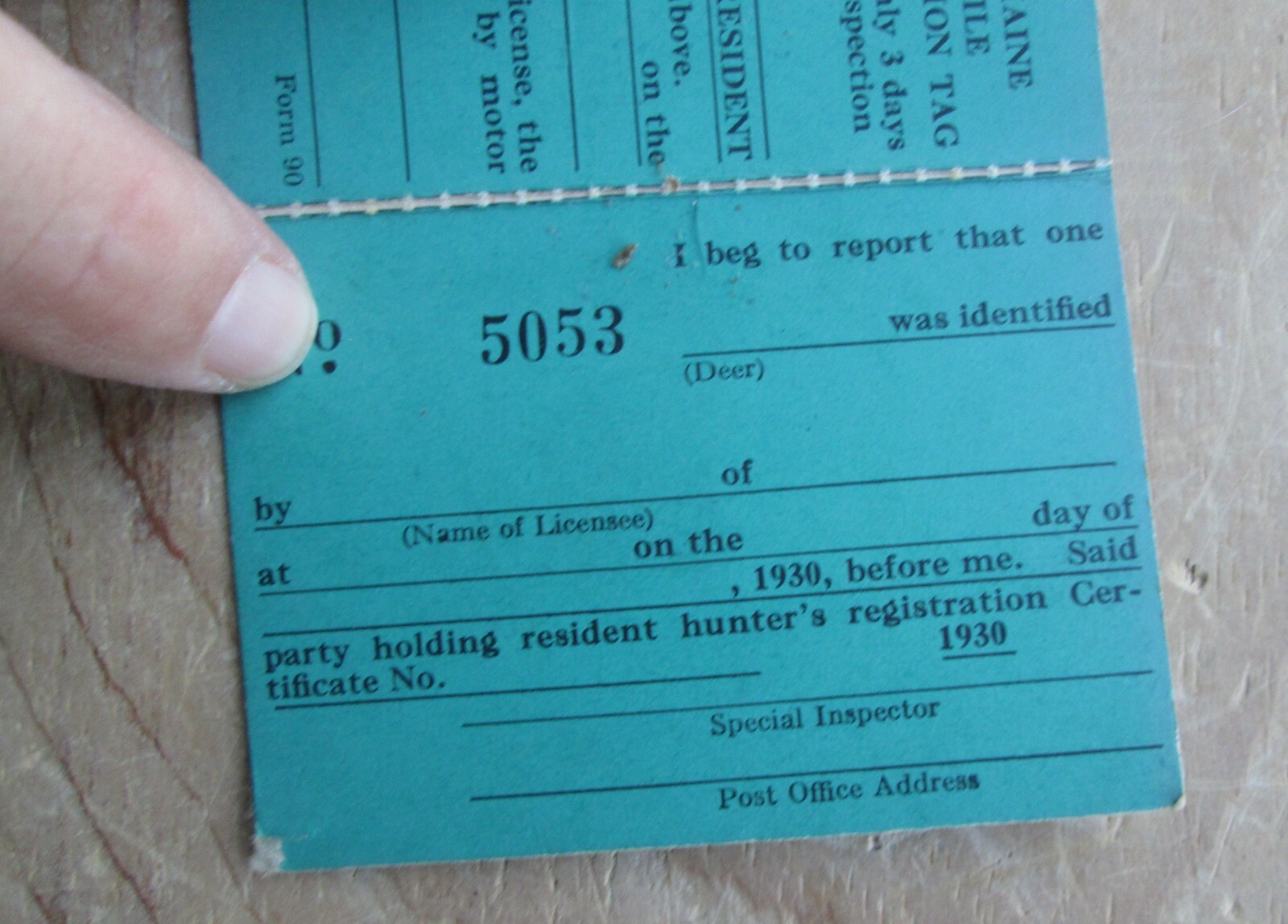 maine hunting transportation tag 1930 unused eBay