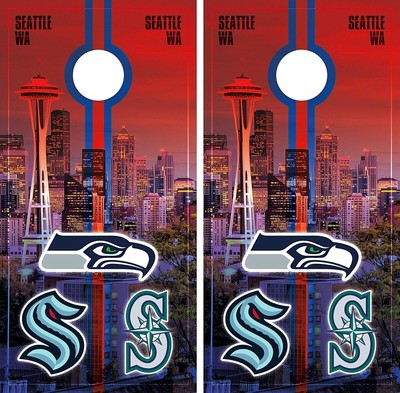 Seattle Sport teams Cornhole Wrap Skin Board MLB Sports Vinyl CT018