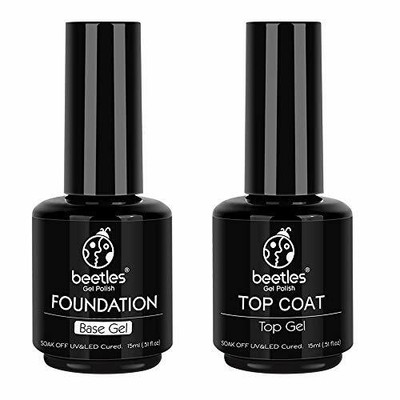 Easy to Apply Long-Lasting Flexible Soak Off Gel Nail Polish Top & Base Coat Set