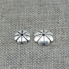 15 Sterling Silver Daisy Bead Caps for Bracelet Necklace 5mm 6mm