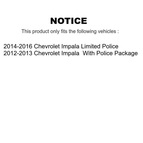 For 14-16 Chevrolet Impala Limited Police Front Rear Ceramic Pad Brake Rotor Kit - Picture 2 of 18