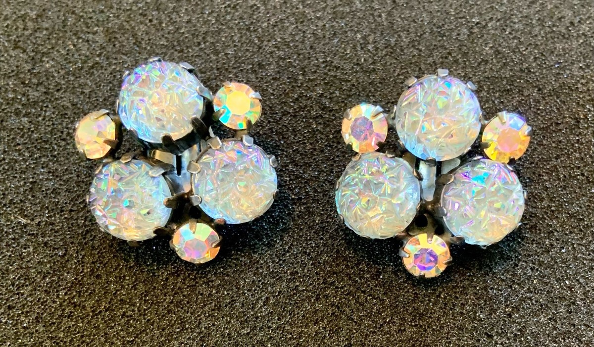 Vintage Elsa Schiaparelli Signed Clip Earrings, Patent No. 156452