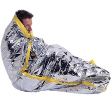 Emergency Sleeping Bag Mylar Insulated Heat Light Weight 84x36 Inch