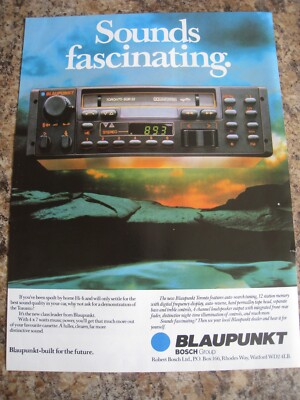 BLAUPUNKT BOSCH GROUP HIFI TORONTO SOUNDS FASCINATING STEREO ADVERT A4 FILE 22