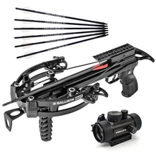 BALLISTA BAT Compound Self-Cocking Small Crossbow with Red Dot Sight and Bolts