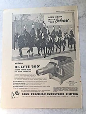 1957 Advert RANK PRECISION INDUSTRIES HI-LYTE 300 BLOWER COOLED SLIDE PROJECTOR