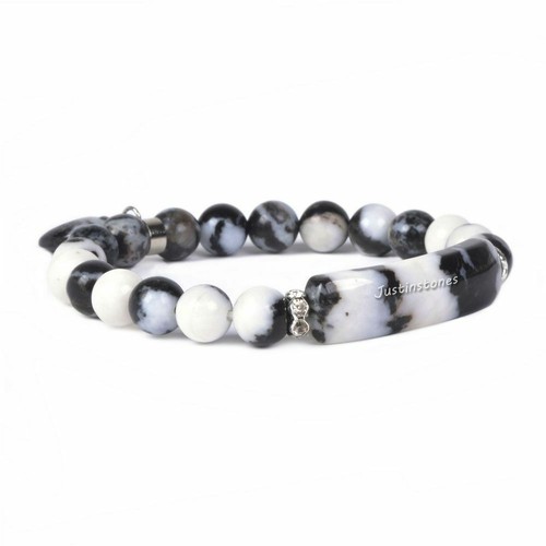 Semi-precious gemstone beads Heart Charm stretch bracelet 7" - Picture 156 of 168