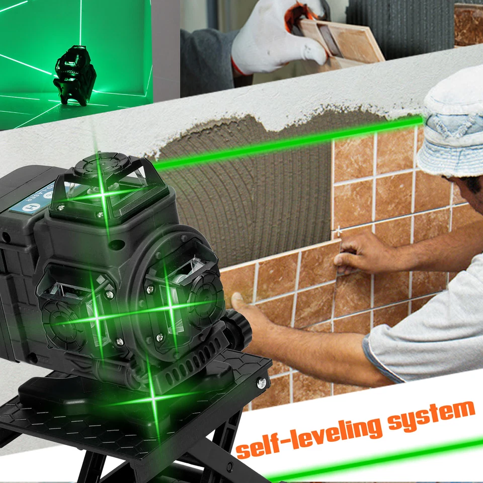 4D 16 Line Laser Level Self Leveling Rotary Cross Laser Level W/ 2 Battery V5K1 - Image 4 of 4