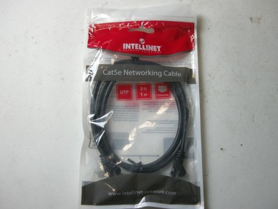 CAT5e Patch Cord. 3' Black Molded (32074)(NOS, New Old Stock)(QTY 1 ea)A04-2